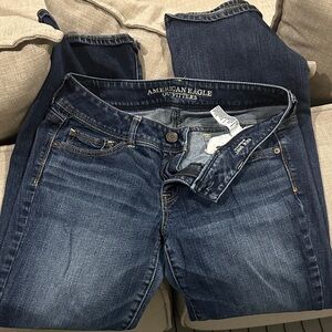 American Eagle Outfitters Women's Dark Blue Skinny Jeans